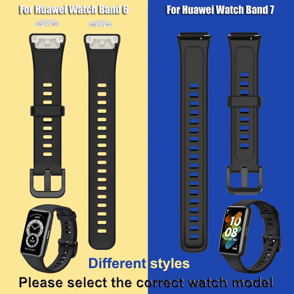 Replacement Strap For Huawei Band 6/7 Strap Silicone Watch Strap For Huawei Band 7 Strap For Huawei Watch Band 6 Bracelet