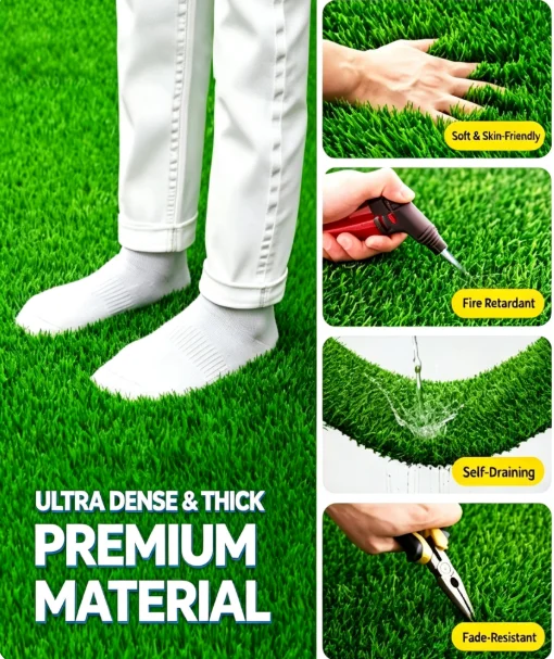 0.5X0.5m 0.5X1m Artificial Grass Turf Rug – Outdoor Fake Grass Mat, Artificial Green Plastic Lawn for Garden, Yard, Patio
