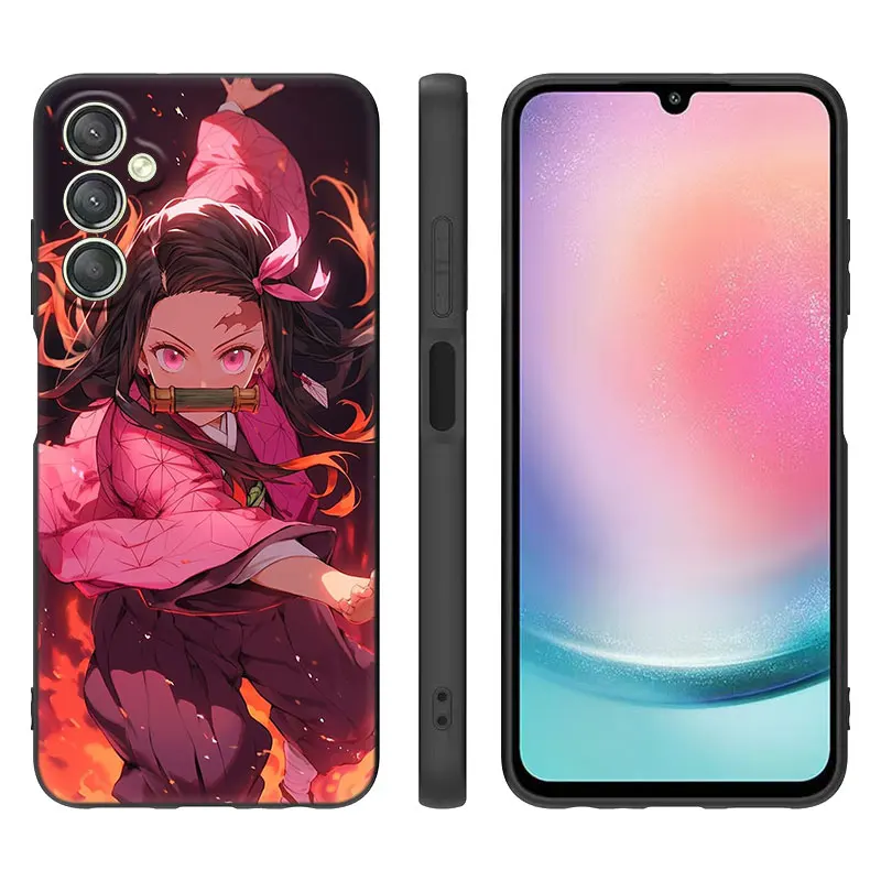 Anime Nezuko Kamado Black Case For Samsung Galaxy A15 A14 A05 A34 A54 A52S A53 A33 A23 A24 A13 A12 A22 A32 A50 A51 A70 A71 A73