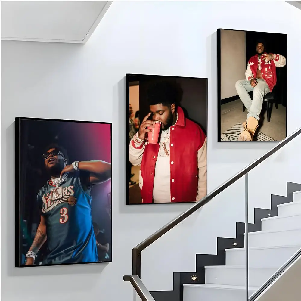 B-BossMan Dlow Rapper Album Poster Home Living Bed Room Bar Hallway Sticky Wall Printing Waterproof Aesthetic Decor