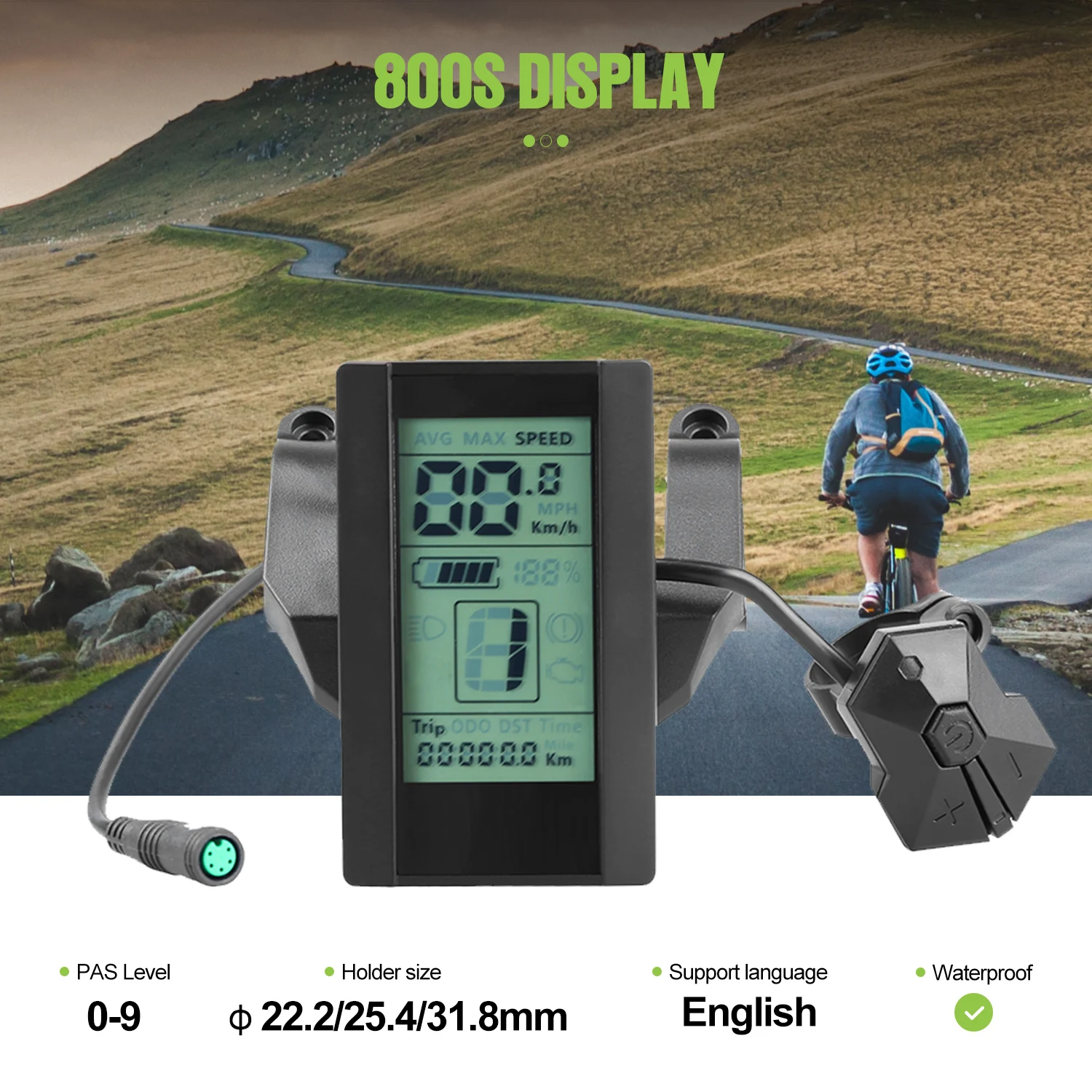 800S LCD Display Meter For BAFANG / SUTTO Electric Bike Motor Kit C965 NEW Ebike Screen Speedometer Electric Bicycle Controller