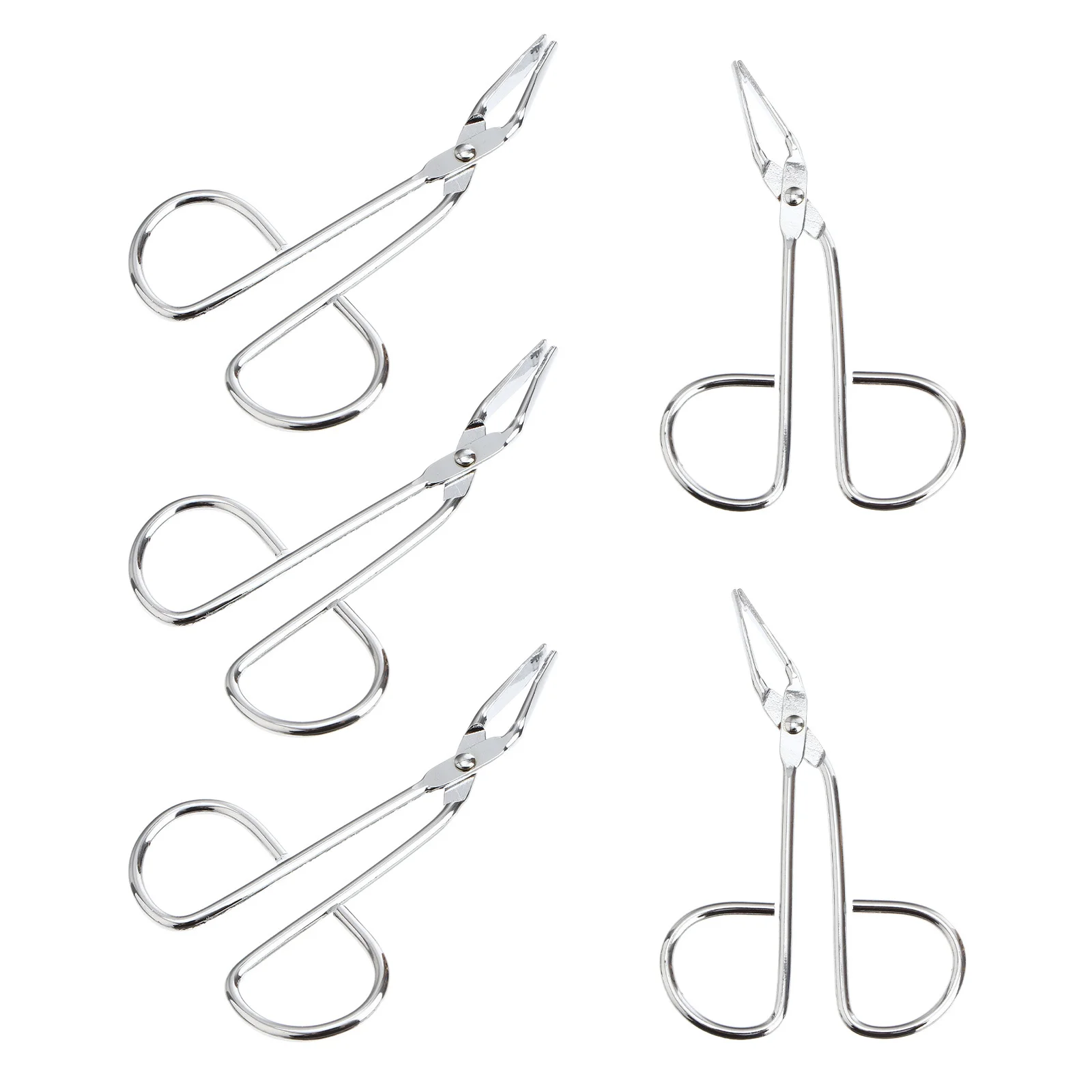 

5pcs Eyebrow Tweezers Stainless Steel Fine Tip Precision Scissor Handle For Hair Removal Women Facial Grooming Tool Steel