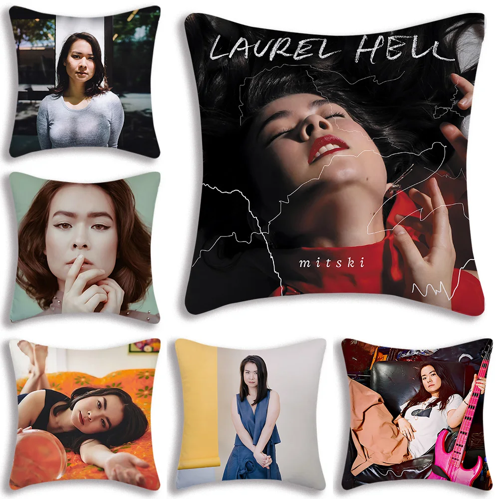 Singer Mitski Pillow Covers Cartoon Sofa Decorative Home Double-sided Printing Short Plush Cute Cushion Cover