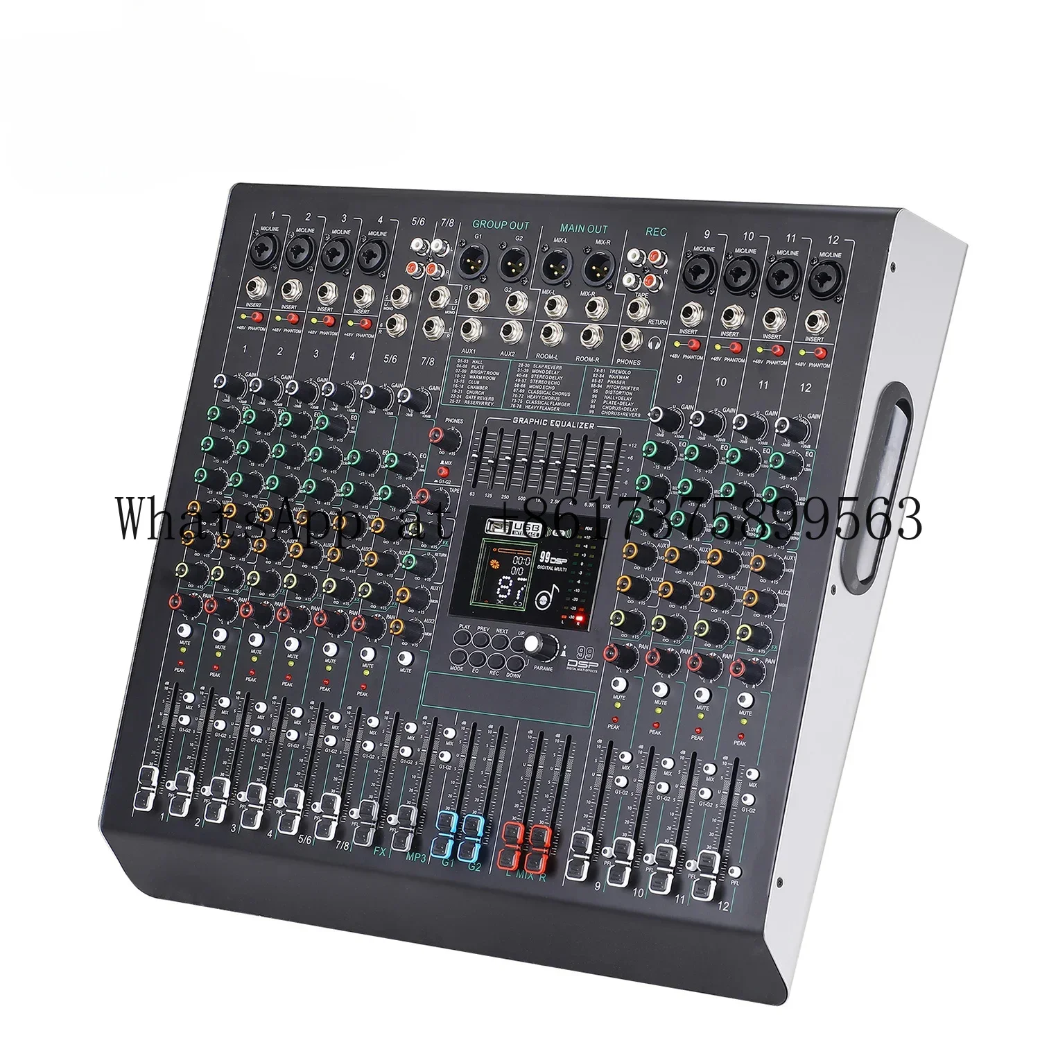 GAX-FC12 Professional 12-channel Recording Mixer With 2 Sets Stereo Inputs Built In 99 Types DSP Effectors
