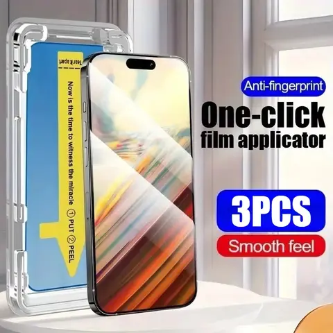 3Pcs Dust Resistant Easy Apply Oleophobic Coating For iPhone 17 Pro Max 16 11 13 14 12 15 Air SE Tempered Glass Screen Protector