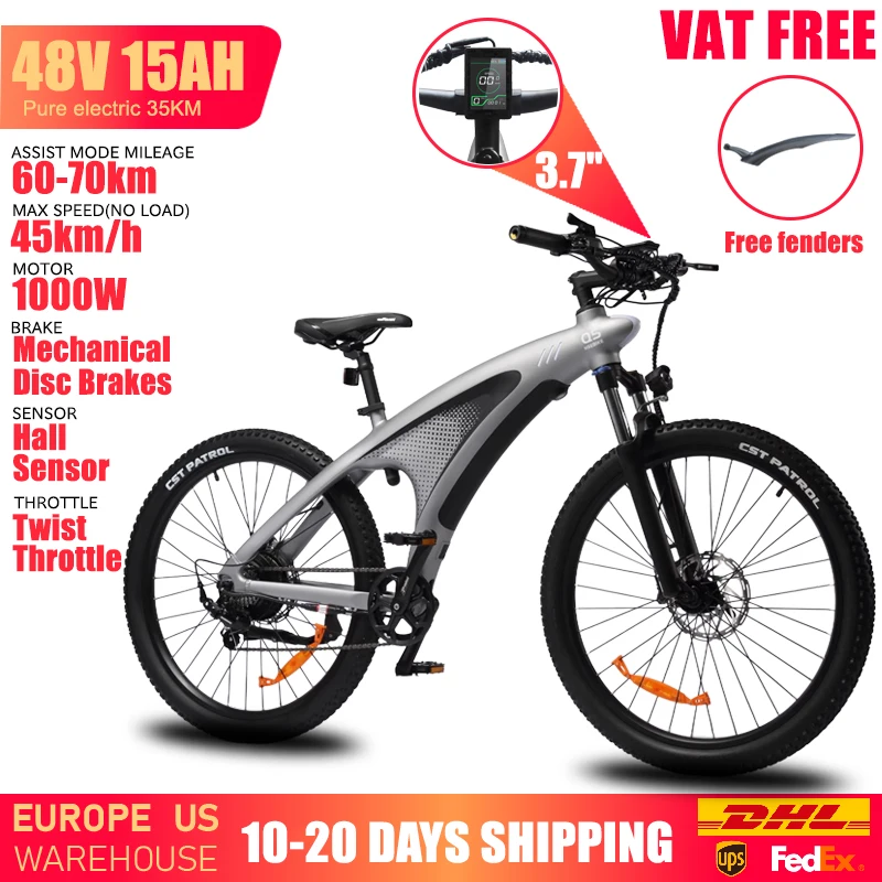 HUANCI Q5 Electric Bike for Adults Mountain Tire E Bike 48V 20Ah Battery Electric Bicycle for Commuting Long Range image 5
