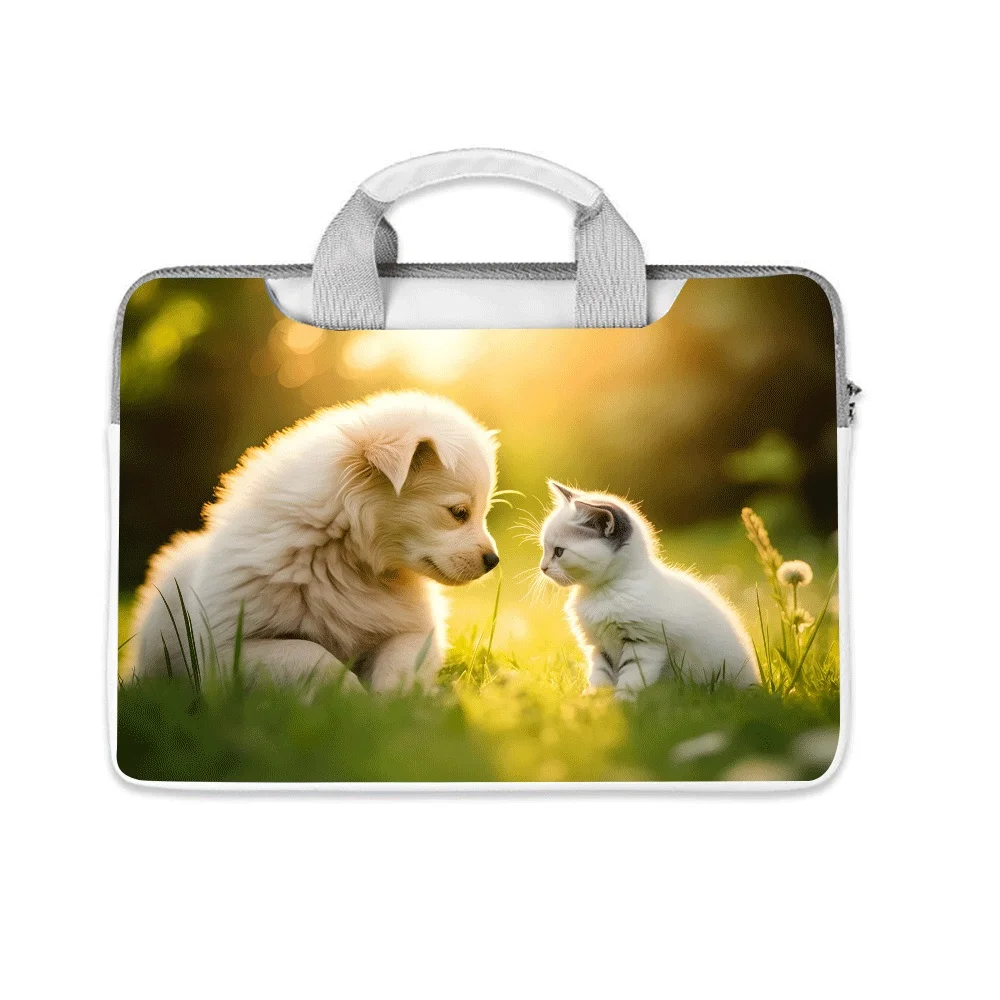 

Cute Kitten and Puppy Print Laptop Bag 12 13 14 15 16 Inch Protective Case for Apple MacBook Huawei MateBook Xiaomi RedmiBook
