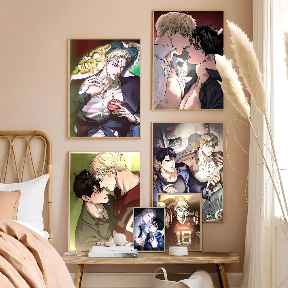 flashlight bl Anime Vintage Posters Sticky Whitepaper Prints Posters Artwork Posters Wall Stickers