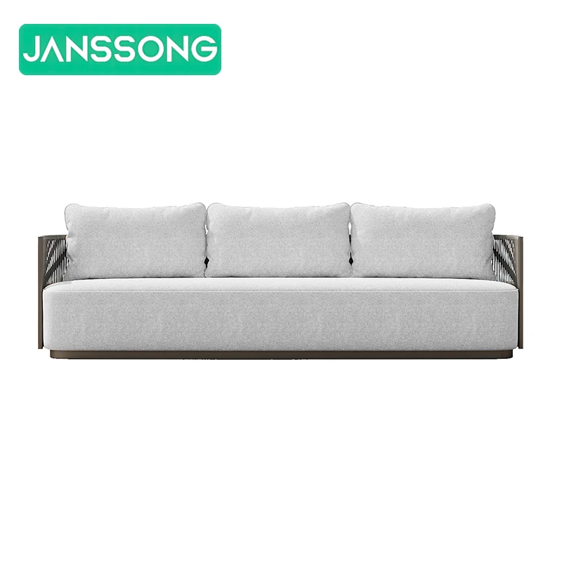 Metal Patio Set Hotel Garden Pool Rope Modern Sofa Luxury Resort Couches Set Outdoor Furniture Set Garden Sofas Garden Furniture