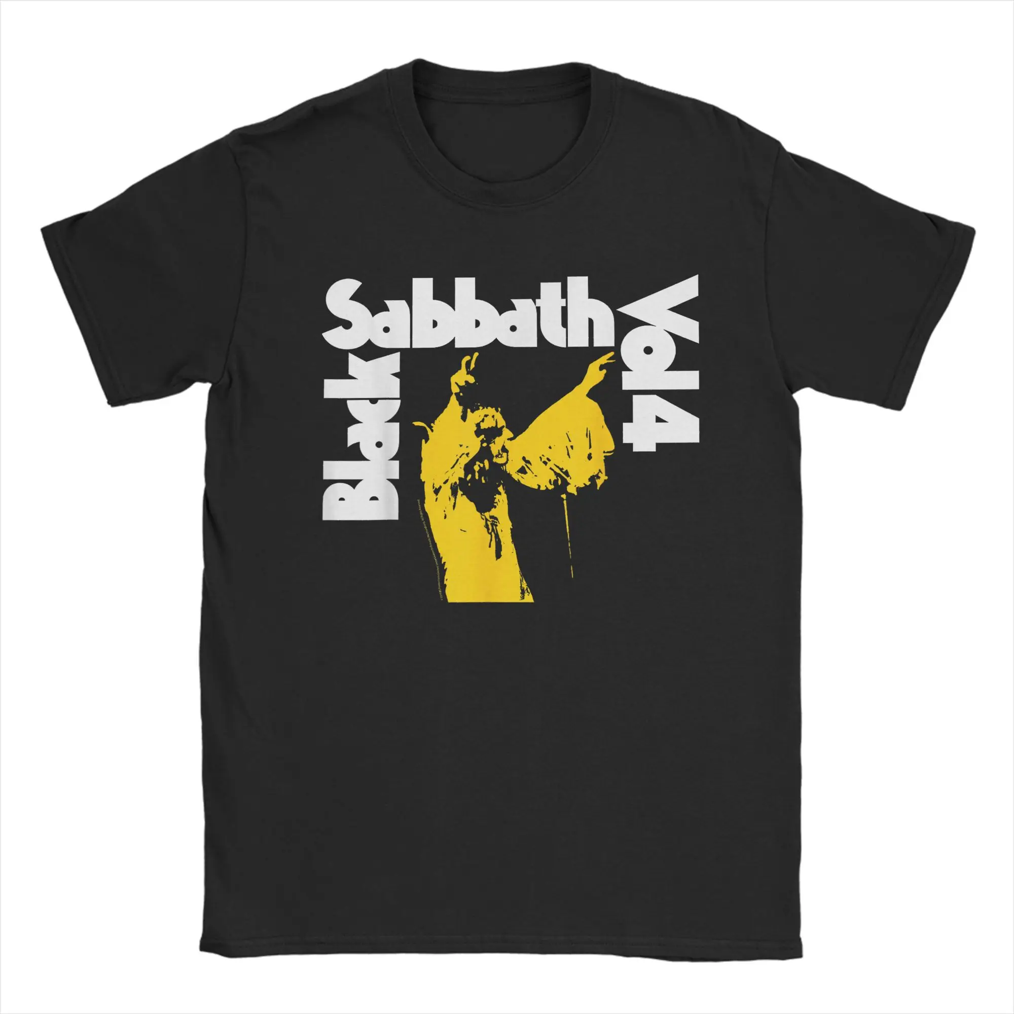 Black Sabbath Vol 4 T-Shirt Summer Heavy Metal Rock Band Awesome T-Shirts 100% Cotton Tee Shirt Short Sleeve Casual Tees