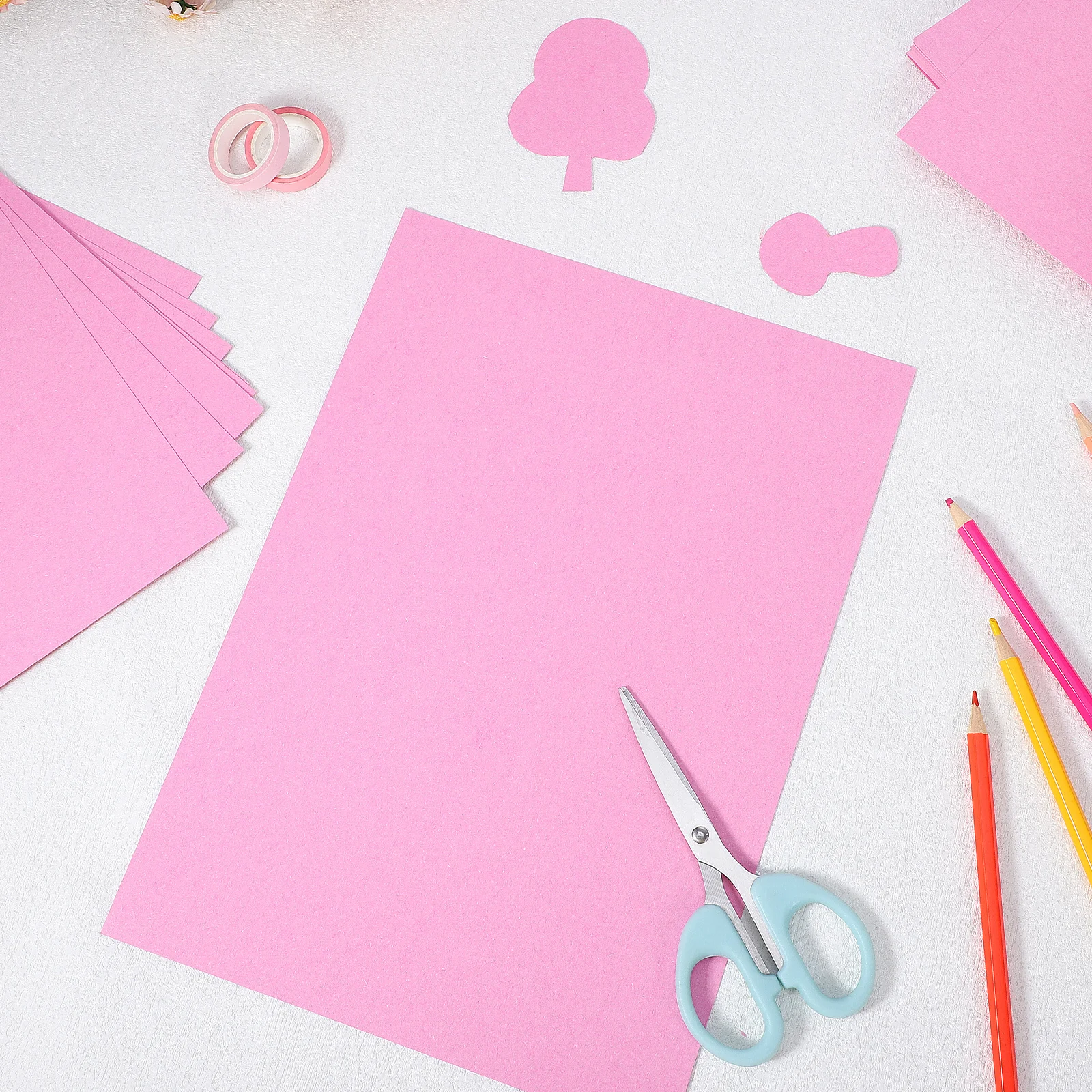 100Pcs A4 Pink Colored Cardstock Paper Thick Cardboard for Craft Projects Scrapbooking Drawing Origami Sheets Pink Paper