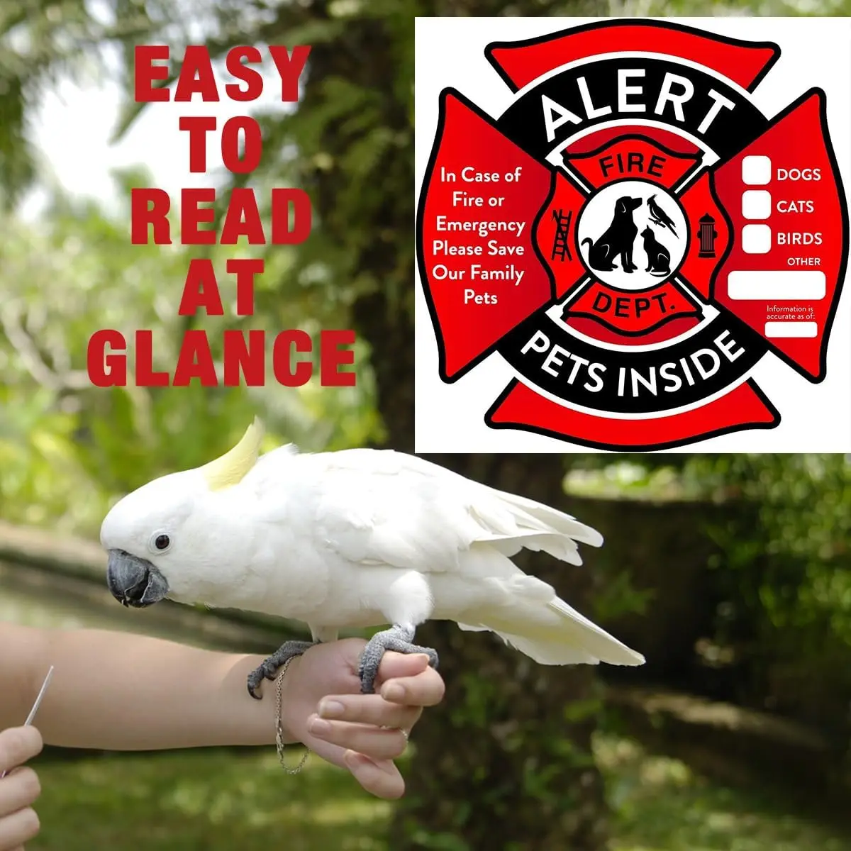 Pet Alert Safety Fire Rescue Sticker - Save Our Pets Emergency Inside Decal - House Home Window Door Sign