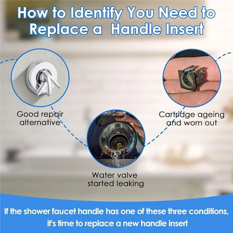 

CHCH Easy Installation 15 Pcs Shower Faucet Handle Insert For Kohler, Replacement Parts 1060514