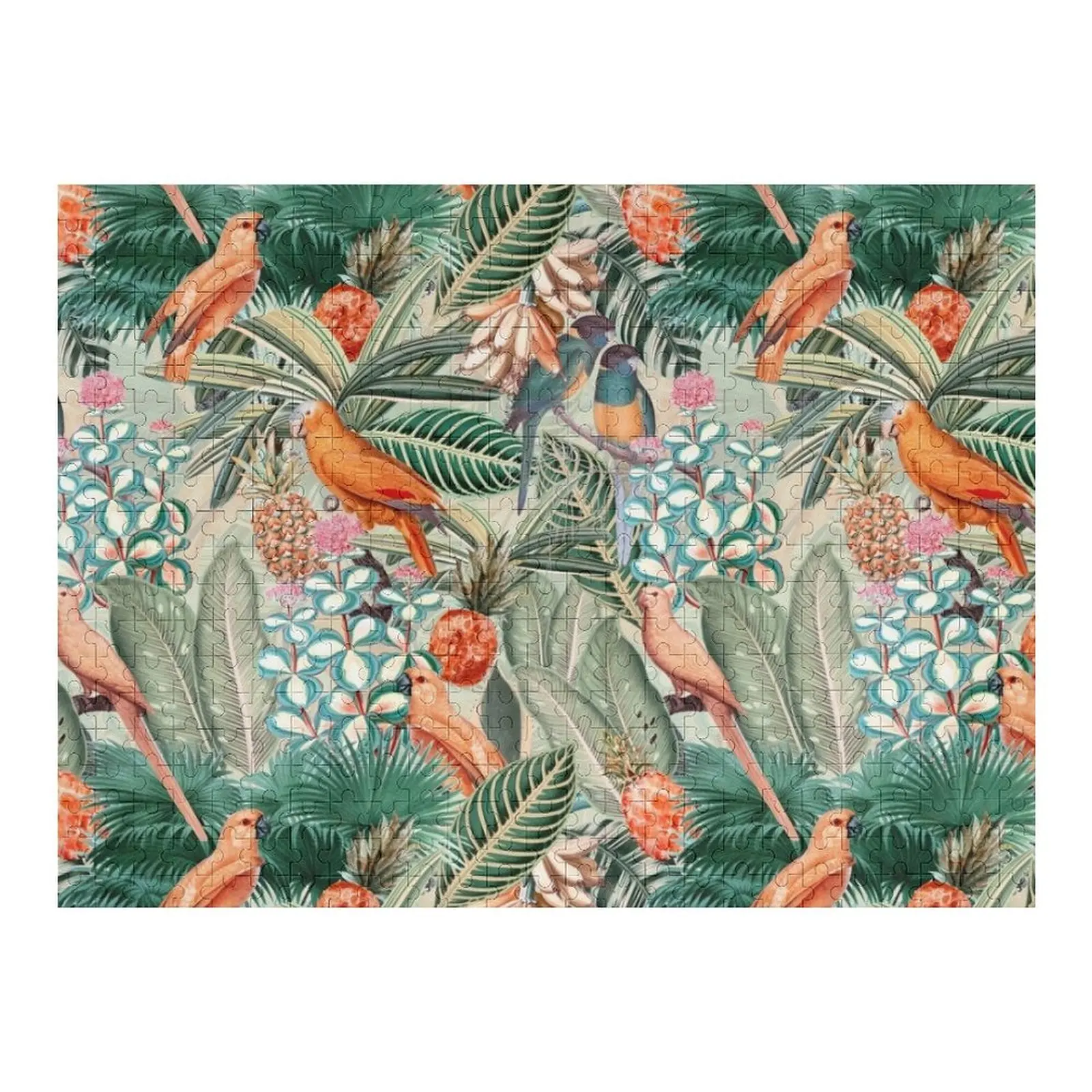 

Vintage Orange Tropical Bird Jungle Botanical Garden Jigsaw Puzzle Wood Animals Woods For Adults Adult Wooden Puzzle