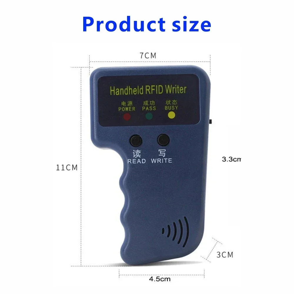 Hilo Handheld 125KHz RFID Duplicator H-id Copier Writer Reader EM4100 RFID Copier Rewritable ID T5577 Keyfobs Tags Card Reader