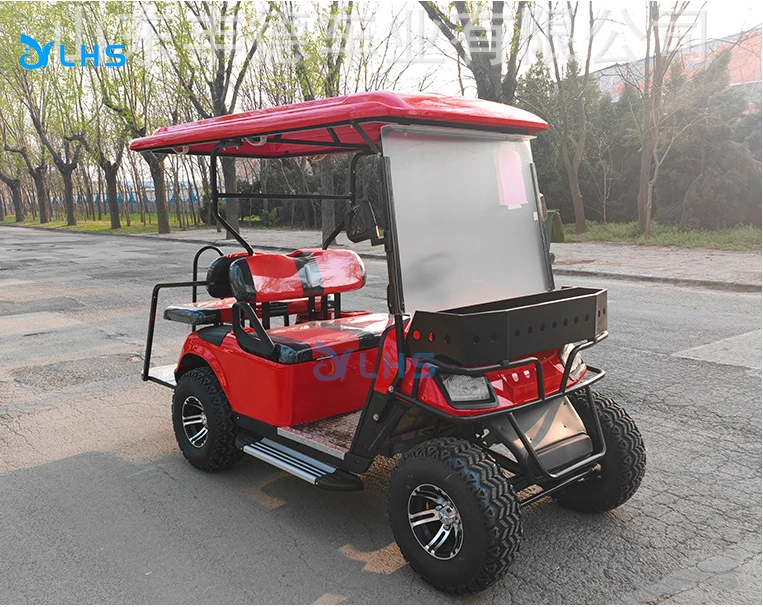 Carrinho de golfe Off Road Tire com suporte do saco, Scooter elétrico, 4 Wheel Gás Golf Trolley, novo design