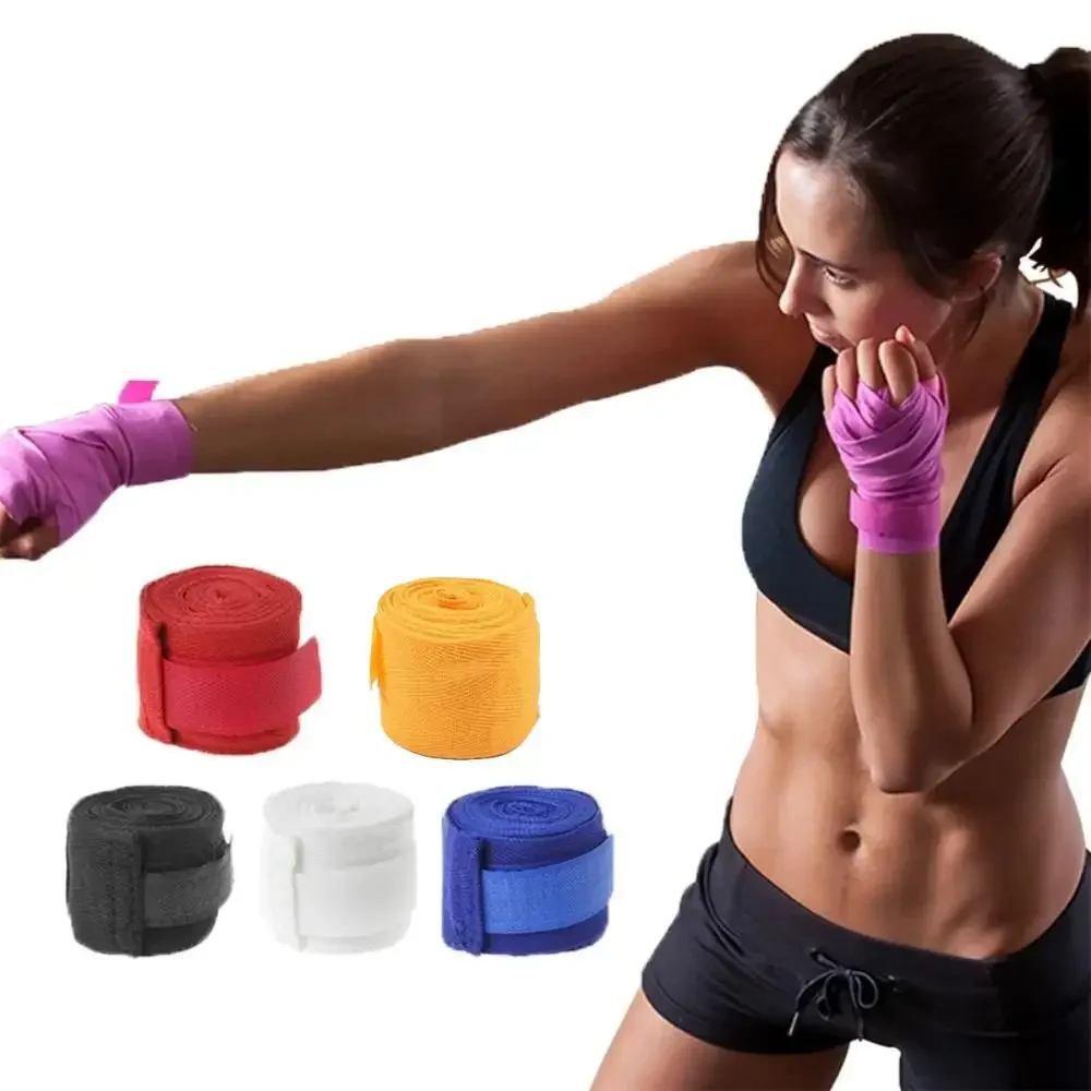 Benda da boxe in cotone 300cm Sanda Muay Thai Fighting Hand Wrap Strap sport assorbimento del sudore cravatta mani guanti muay thai