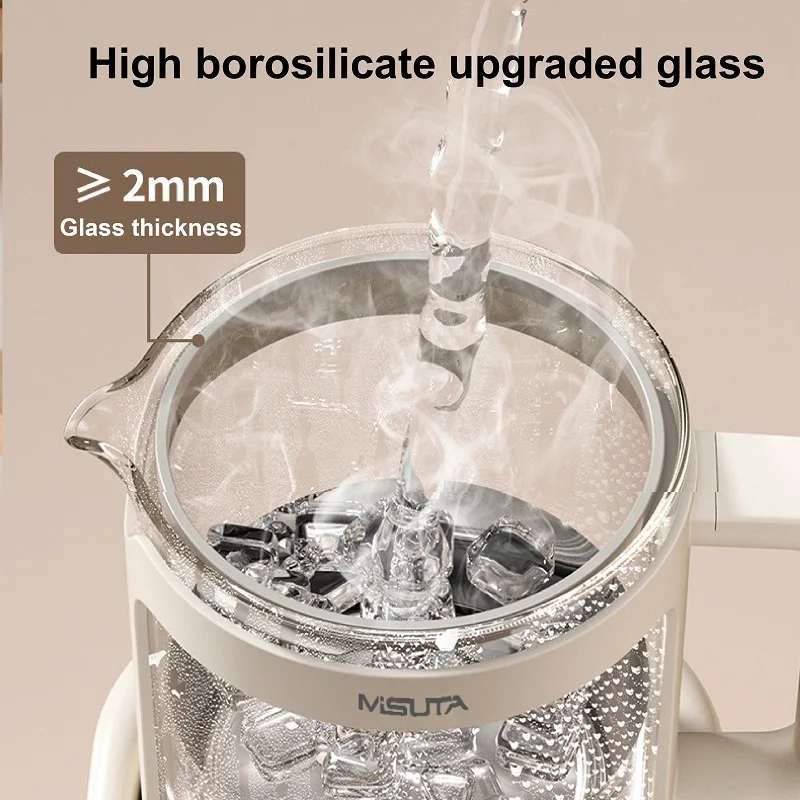 1.5L Multifunction Health Pot Temperature Control Infant Thermostatic Milk Regulator Electric Kettle Home Glass Flower Teapot