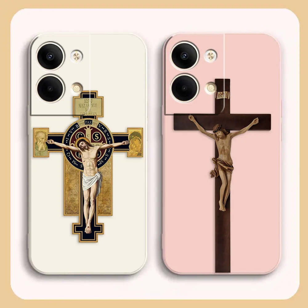 Phone Case For OPPO RENO 8 7 9 6 7SE 5 4 4SE 4 3 4G 5G PRO PLUS Colour Simple Case Cover Funda Cqoue Shell Capa Christian Cross