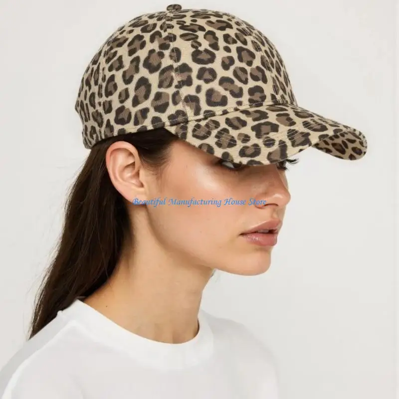 E56A Stylish Leopards Design Adjustable Cotton Hat Sweatband For Outdoor Activities