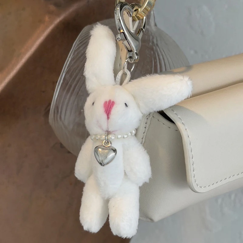 Porte-clés lapin de dessin animé mignon, porte-clés de téléphone, bijoux mignons, pendentif au beurre en peluche, accessoires cadeaux, Y2K, 8cm