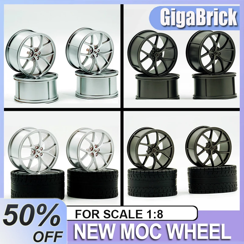 

CADA Высококачественная настройка ступицы колеса, строительные блоки, комплект аксессуаров для автомобиля LEGO MOC 1:8, 42172, 42143, колеса