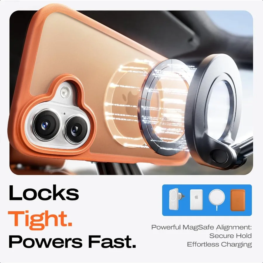 3Pack Magnetic Shockproof for iPhone 17 Case Slim [Fit for MagSafe][Military Grade Drop Protection] Translucent Matte Phone Cas