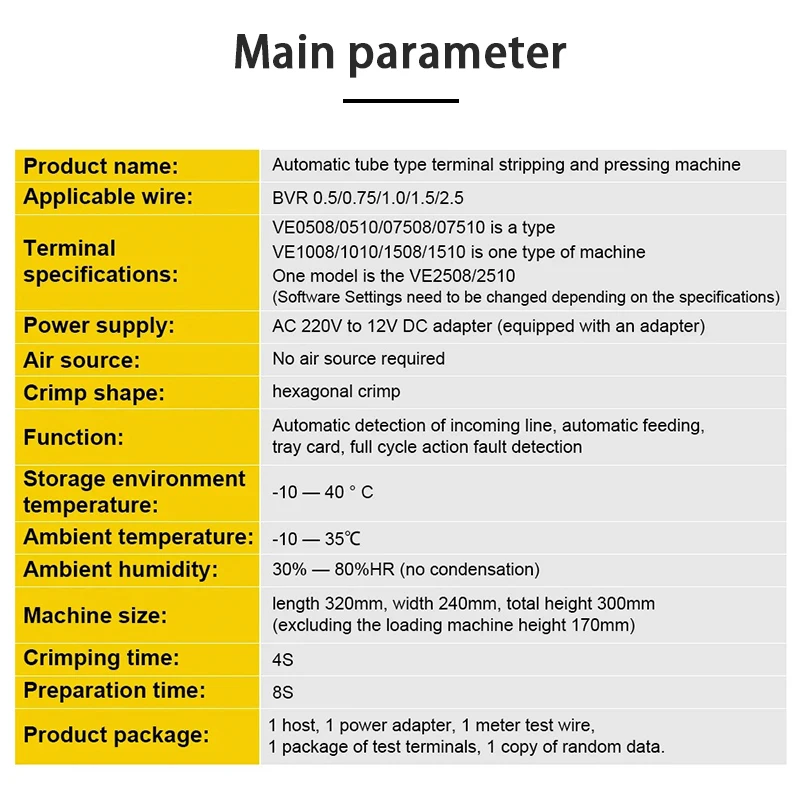 Spellafili e crimpatrici per cavi metallici macchina per crimpare terminali automatici 2 in 1 per terminali a perno tubolari in stile europeo BVR0.5-2.5