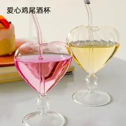 Copa de vidrio de mezcla de Bar, decoración creativa de alta belleza, copa de cóctel de amor, taza de jugo