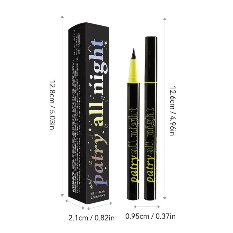 Liquid Eye Liner Waterproof Smudge Proof Ultra-Precise Felt Tip Waterproof Liquid Eye Liner 4X High-Pigmented Eye Liner Pen For