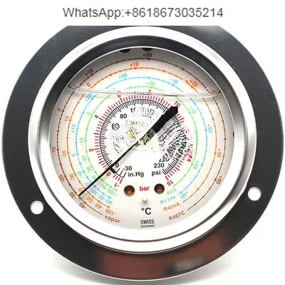 1PCS   Axial / radial pressure gauge R22/R134a high and low pressure gauge for refrigeration and air conditioning