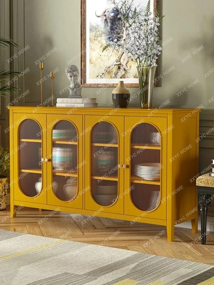 

Style Solid Wood Sideboard Cabinet Home Retro Simple Locker