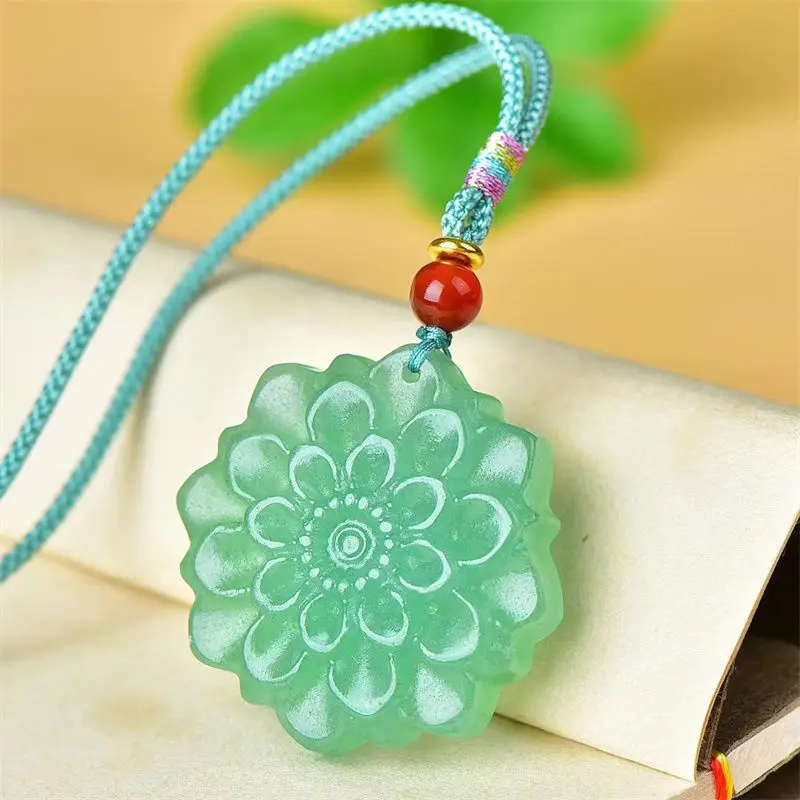 Tanglin Jade Peony Flower Jade Pendant Men's and Women's Flowers Bloom Rich and Popular Pendants