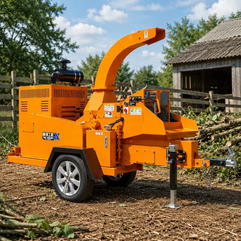 Mobile Wood Chipper Customized Large Capacity Diesel Engine for Farm Landscape Yard Waste Disposal