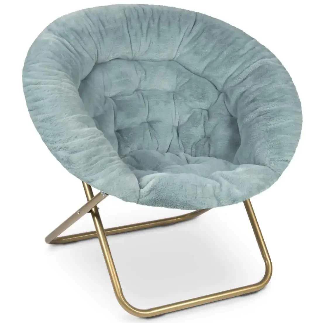 Grande chaise ronde pliable en fausse fourrure, chaise de lune confortable, salon et chambre à coucher