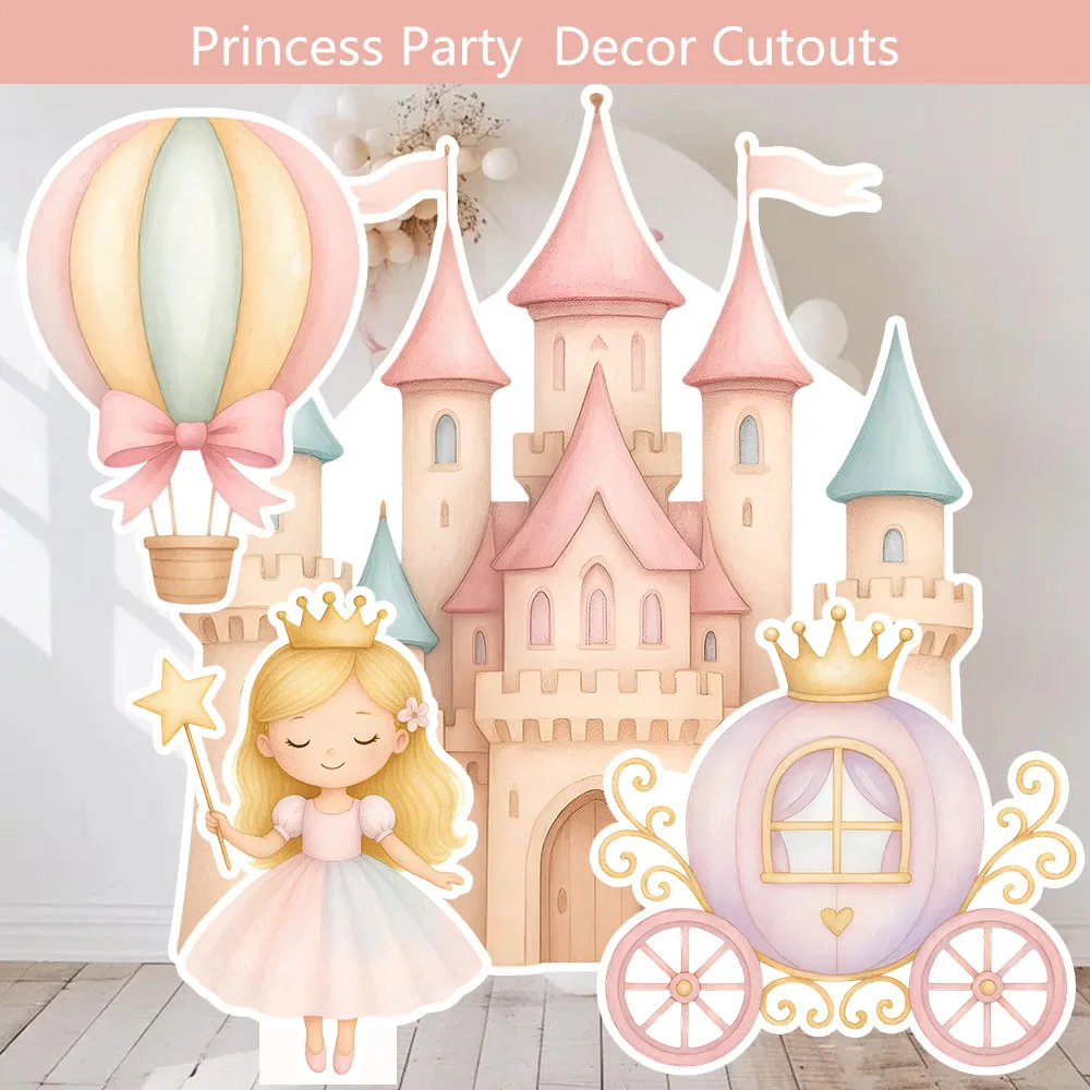 Princess Party Decor Cutouts Backdrop Baby Shower Props Birthday Party Stand Up Props Sign Yard