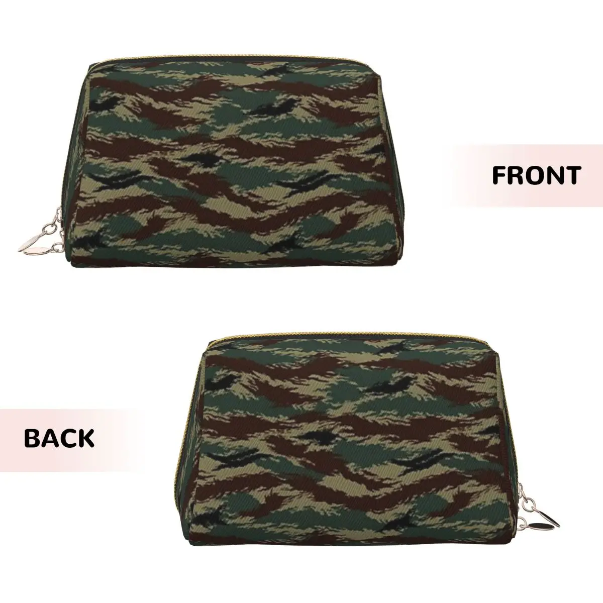 Tiger Stripe Camouflage Military Camo Women Cosmetic Bag Travel Makeup Organizer Pouch Toiletry Storage Dopp Kit Box