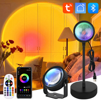 Tuya Smart Sunset Projector Lamp, RGB LED Night Light with Smart Life App & Remote for Photography, Selfie & Party Decoration