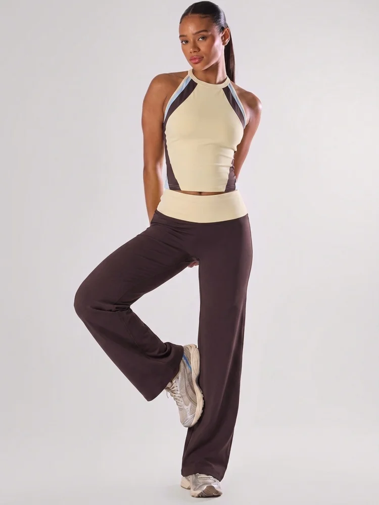 2 Pieces Workout Suit Women Yoga Outfits Athletic Wear Shockproof Halter Sports Bra High Waist Butt Lift Yoga Pants Fitness Suit