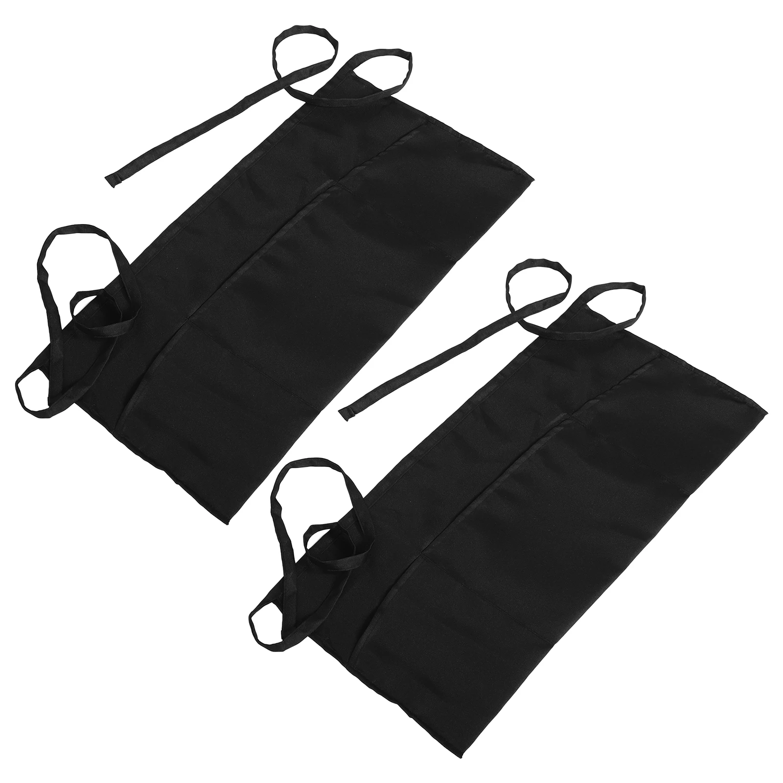 

2pcs Waterproof Aprons Short Waist Professional Kitchen Restaurant Polyester Easy Clean Pockets Men Women Painting BBQ