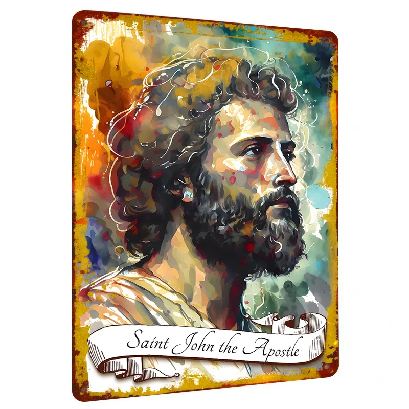 Saint John The Apostle Religious Art Decor Christian Theme Metal Iron Painting Home Wall Decor Mural