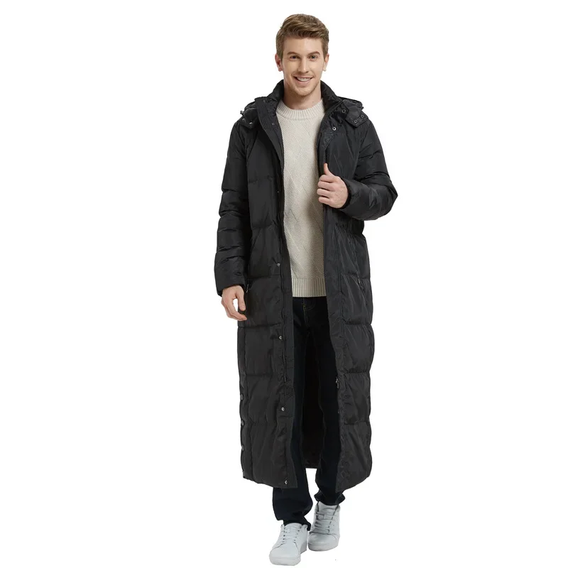 

2023 Winter New White Duck Down Jacket for Men Lengthened Thickened Warm Men's Down Jackets Black Hooded Coat Chaquetas Hombre