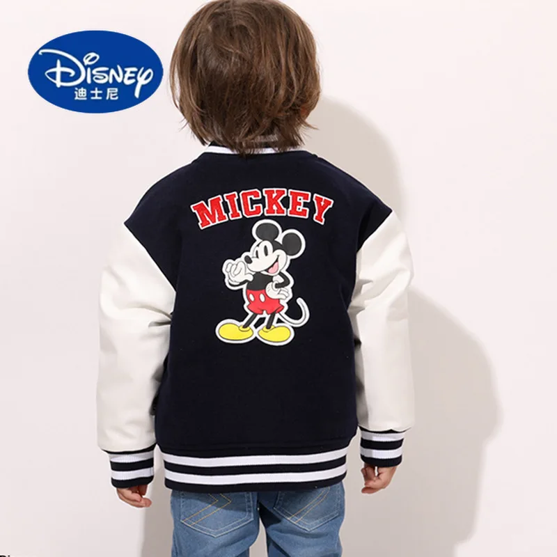 سترة ديزني للأطفال |   تيري نمط البيسبول القطن |   ملابس خارجية للربيع/الخريف بطباعة كرتونية