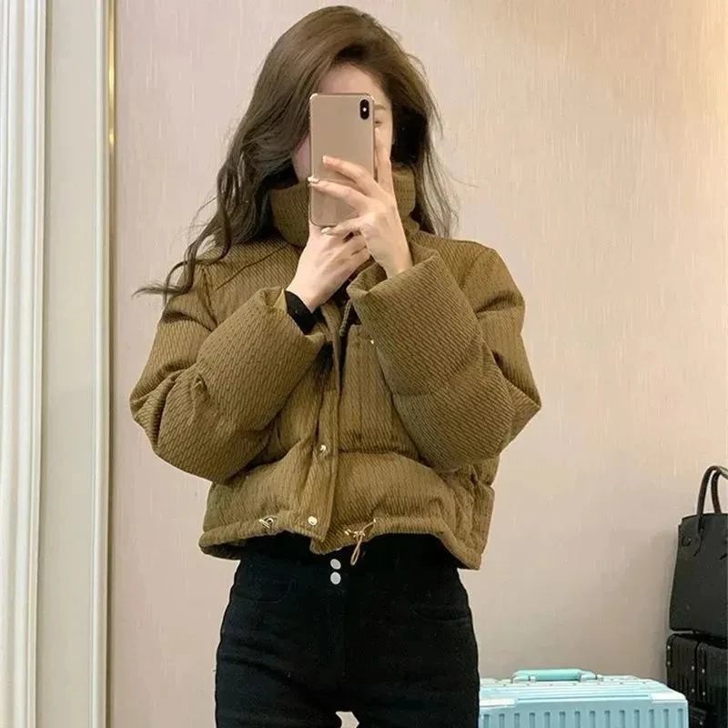 Winter Jacket Women Drawstring Short Coat Korean Fashion Wild New Thick Warm Cotton Puffer Streetwear Coats Chaquetas