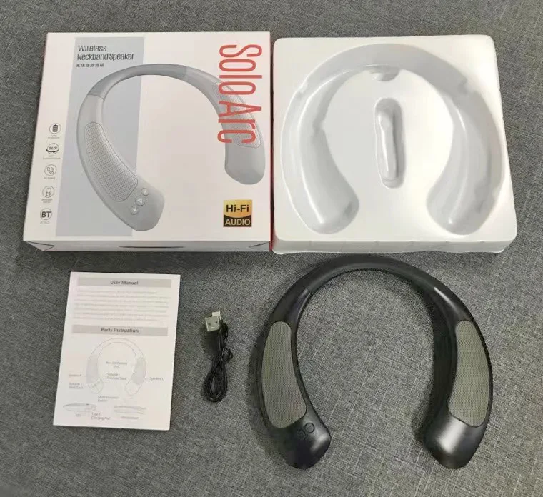 Беспроводная колонка с шейным ободом и поддержкой Bluetooth 5,0, с микрофоном