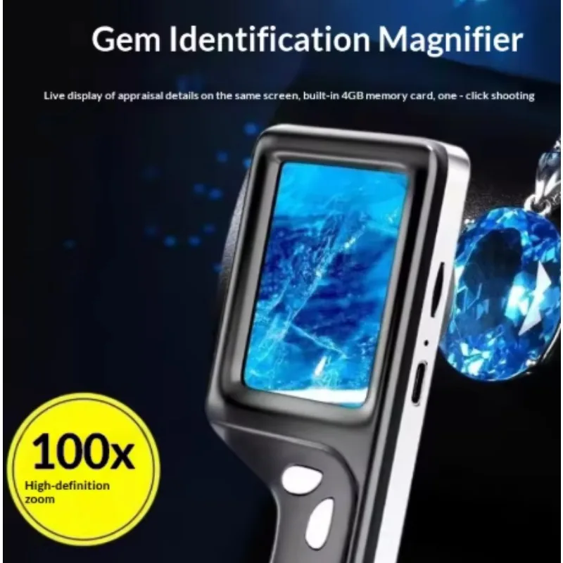 M8099 Handheld HD Digital Microscope with Light Electronic Magnifier for Diamond Jade Jewelry Repair & Appraisal