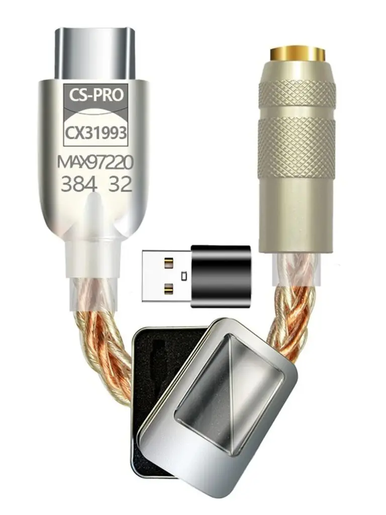 Ulepszony cyfrowy wzmacniacz dźwięku CX31993 MAX97220 Chip typ C 3.5mm AMP Adapter HiFi 32Bit/384kHz słuchawki Adapter DAC — zdjęcie produktu 7