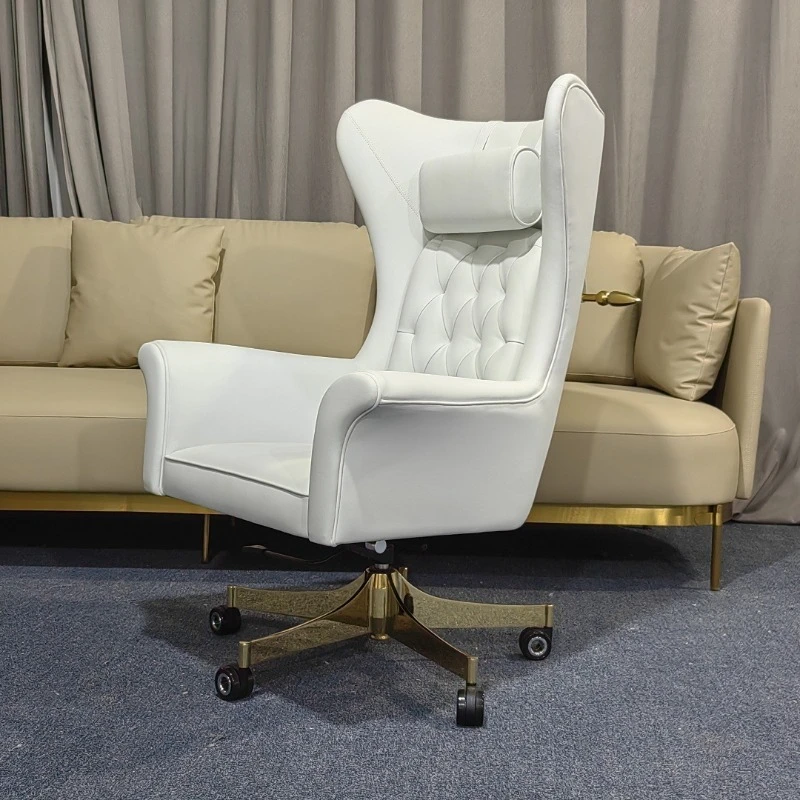 Italian office chair, leather rotating lifting comfortable backrest computer chair