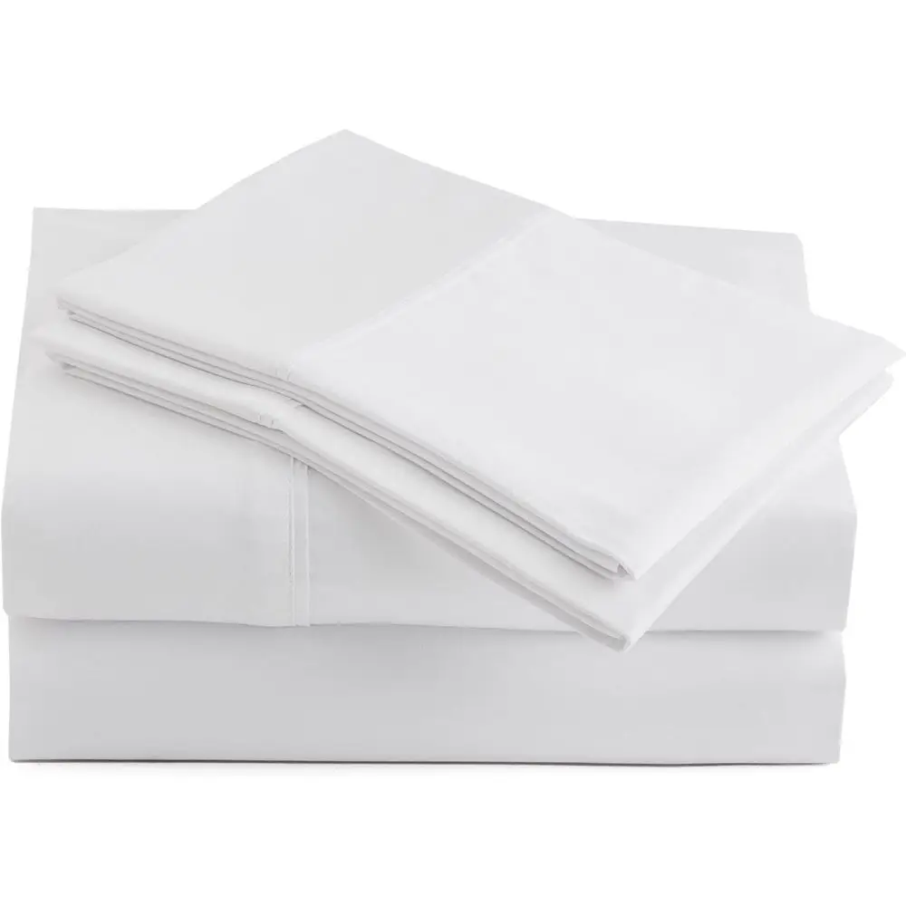 Queen Size 800-Thread Sateen Sheet Set - 100% Peruvian Pima Cotton, 4-Piece, Luxurious White Bedding