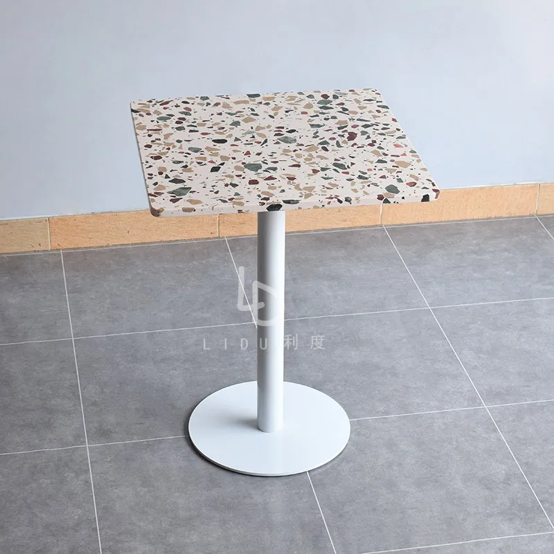 ins Cream Feng Shui Grinding Stone Dining Table Cafe Milk Tea Shop Dessert Shop Set a table outside Clear Bar Book Bar Leisure T